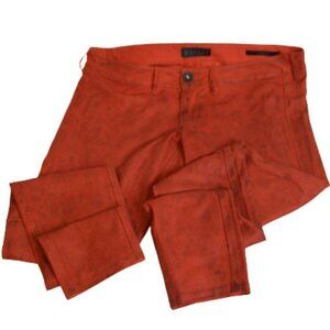 Guess Faux Suede Red Distressed Jegging Pants 31